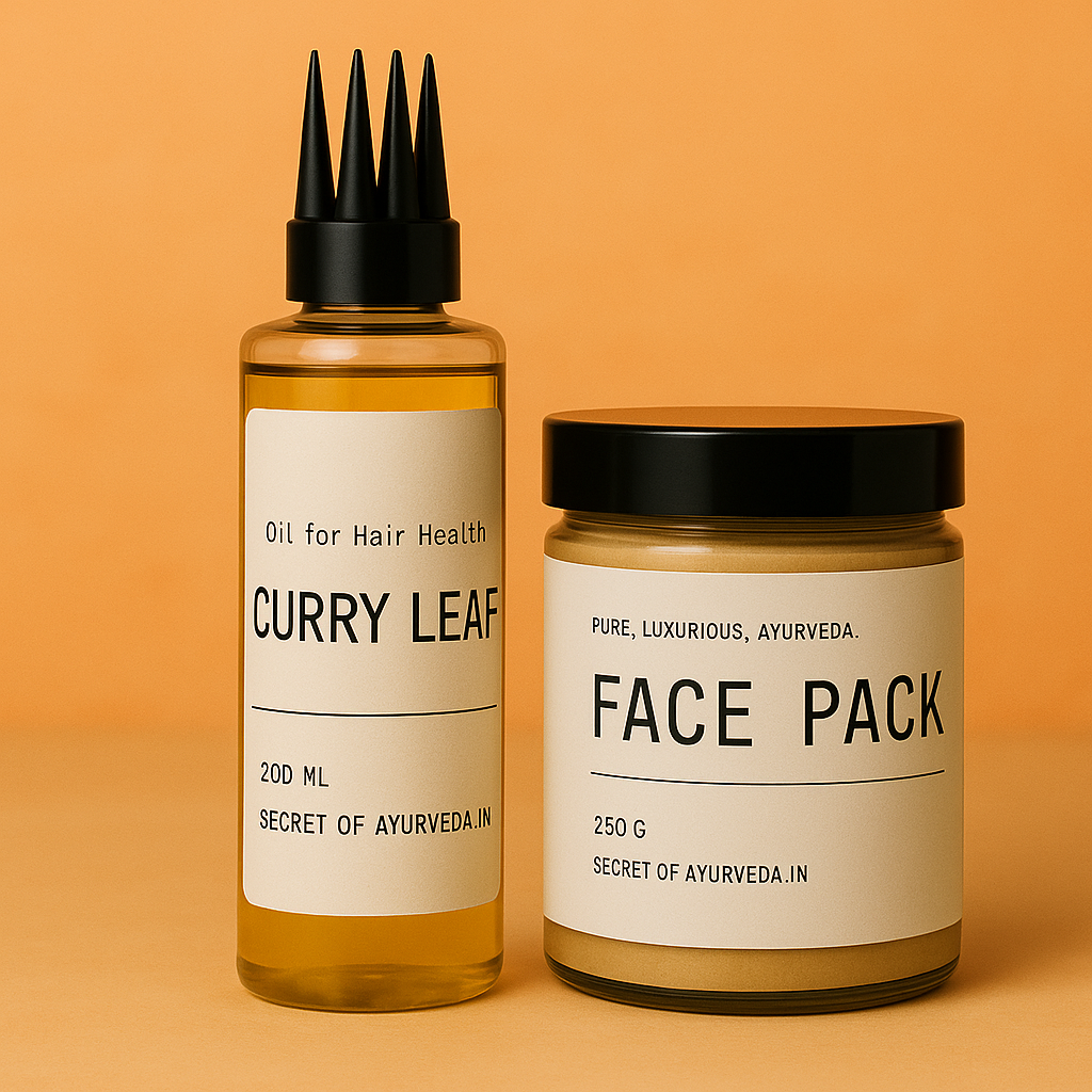 Curry Leaves Hair Oil 200ml + Face Pack 250g – Purify & Revive Bundle